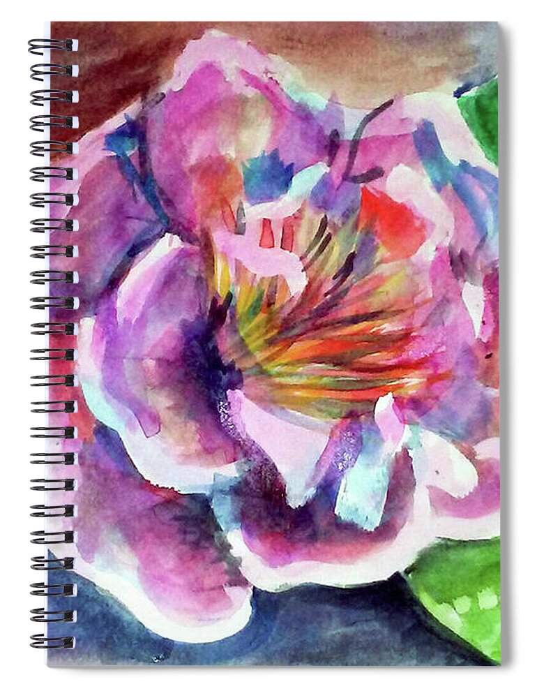 Art Spiral Notebook featuring the painting Peony by Loretta Nash