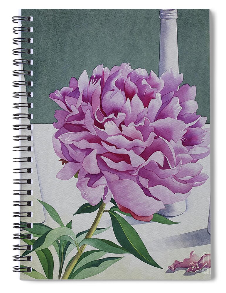 Peony Still Life Spiral Notebook featuring the painting Peony still life by Christopher Ryland