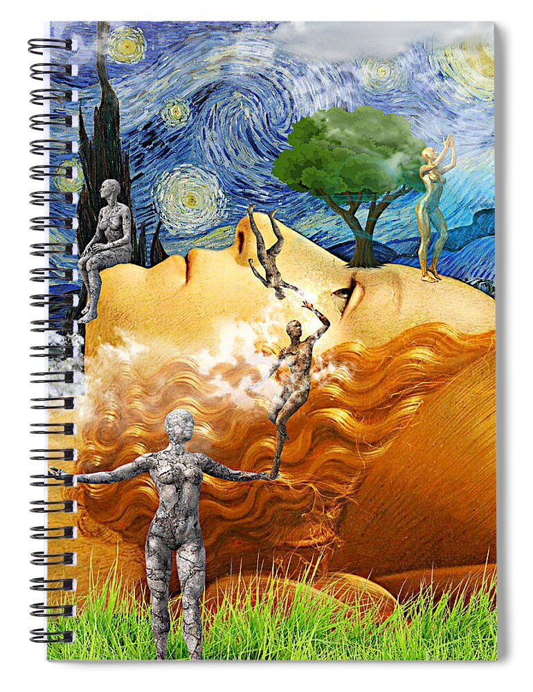 Perpetual Daydream Spiral Notebook featuring the mixed media Perpetual Daydream by Ally White