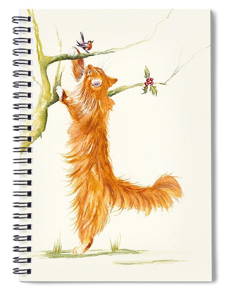 Cats Spiral Notebook featuring the painting Personal Trainer by Debra Hall