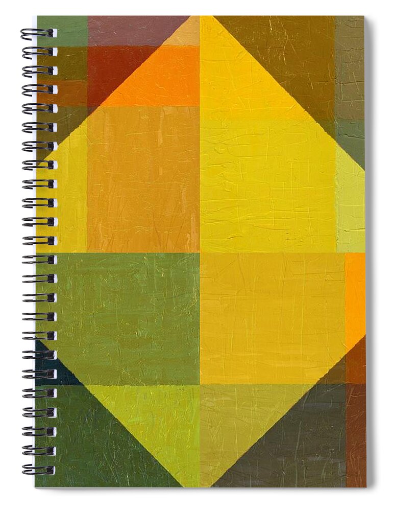 Abstract Spiral Notebook featuring the painting Perspective in Color Collage 2 by Michelle Calkins