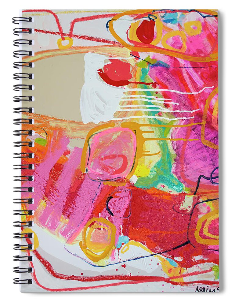 Abstract Spiral Notebook featuring the painting Persuasion by Claire Desjardins