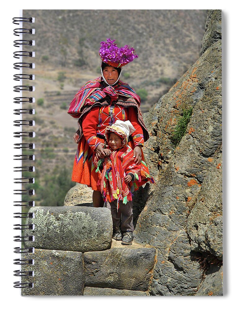 Peru Spiral Notebook featuring the photograph Peruvian Mother and Child by Alan Toepfer