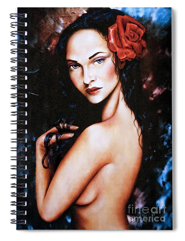 Girl Spiral Notebook featuring the painting Petals by Georgia Doyle