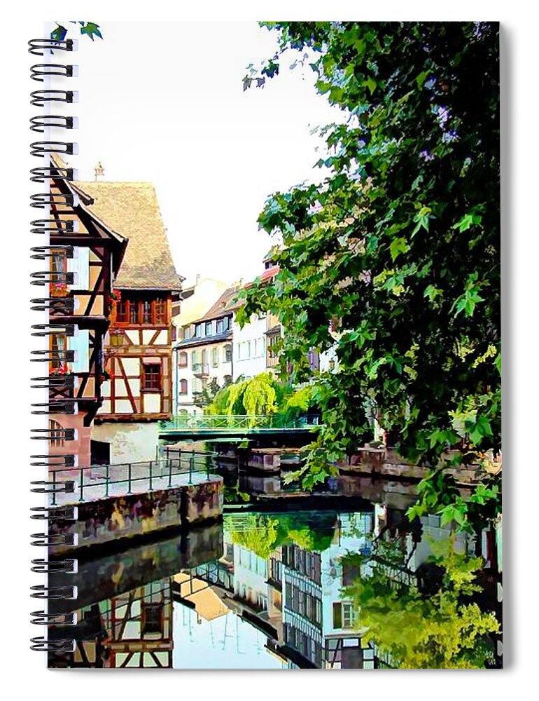 Europe Spiral Notebook featuring the digital art Petite France - Strassbourg, France by Joseph Hendrix