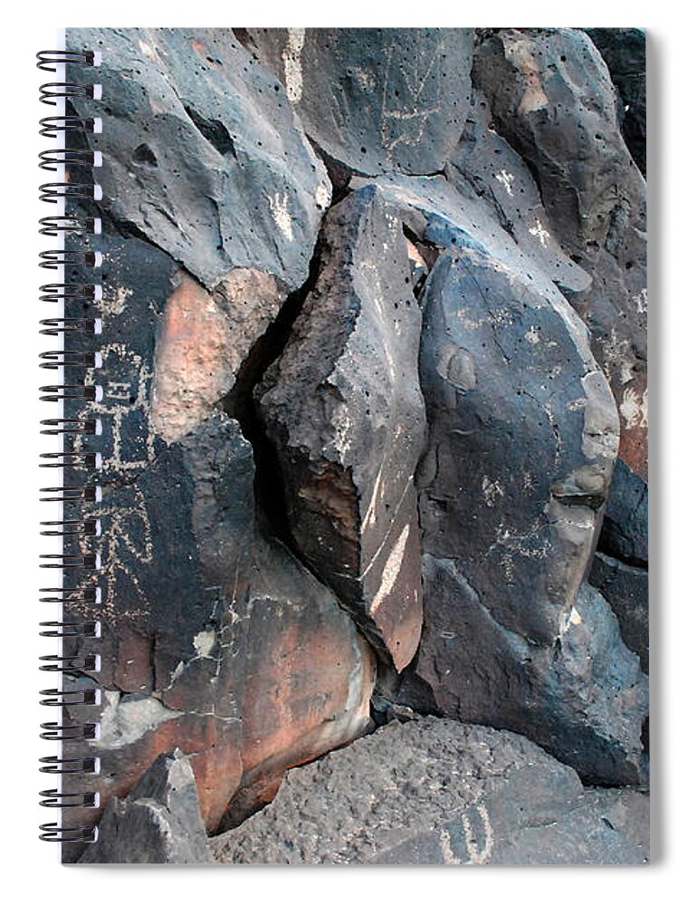 Petroglyphs Spiral Notebook featuring the photograph Petroglyph Panel by Glory Ann Penington