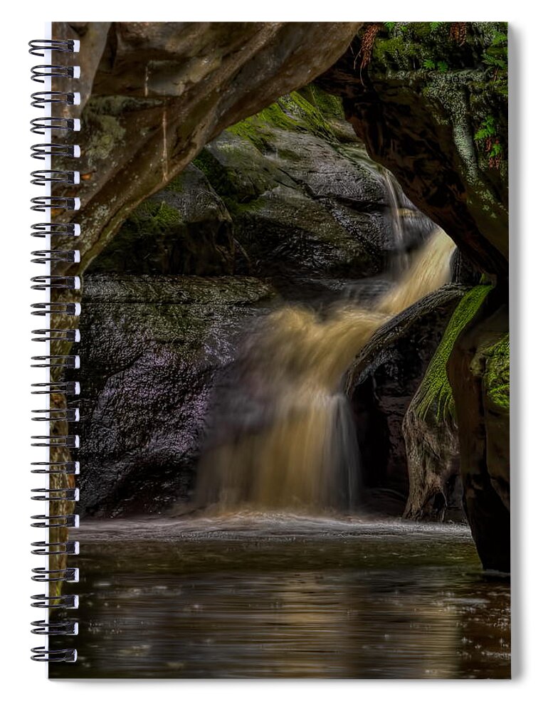 Pewits Nest Spiral Notebook featuring the photograph Pewit's Nest Last Waterfall by Dale Kauzlaric