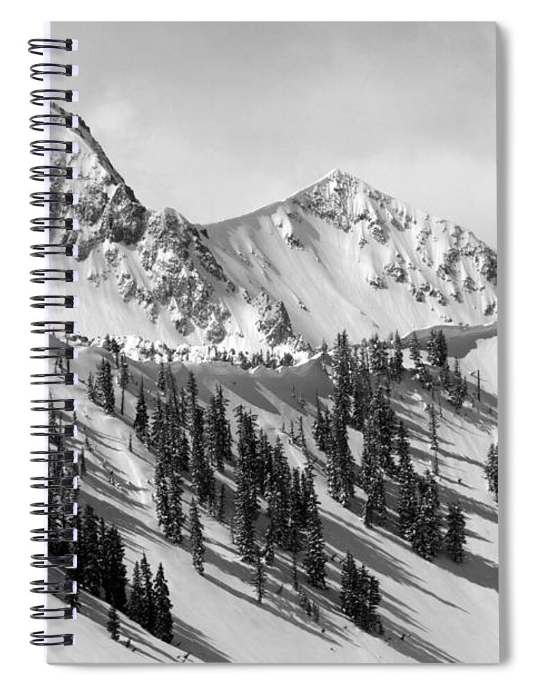 Black And White Spiral Notebook featuring the photograph Pfeifferhorn - Little Cottonwood Canyon by Brett Pelletier