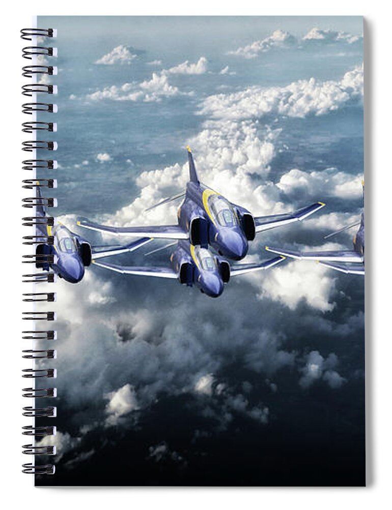 Blue Angels Spiral Notebook featuring the digital art Phantom Angels by Airpower Art