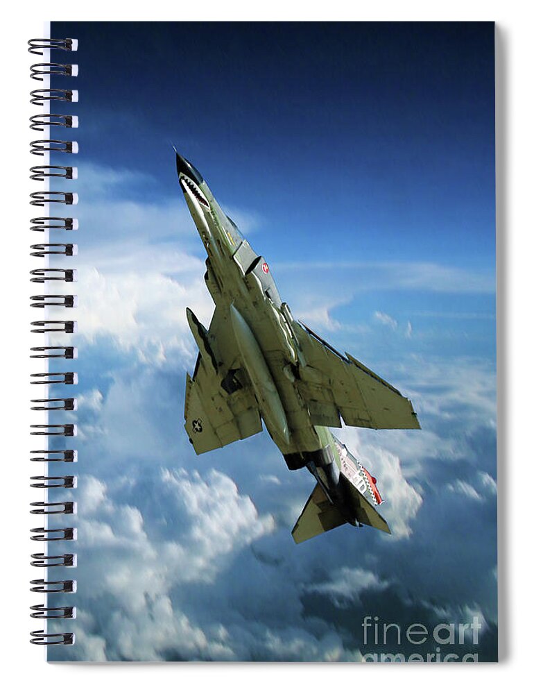 F-4 Spiral Notebook featuring the digital art Phantom Power Out by Airpower Art