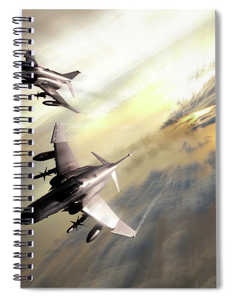 F-4 Phantom Spiral Notebook featuring the digital art Phantom Stalkers by Airpower Art