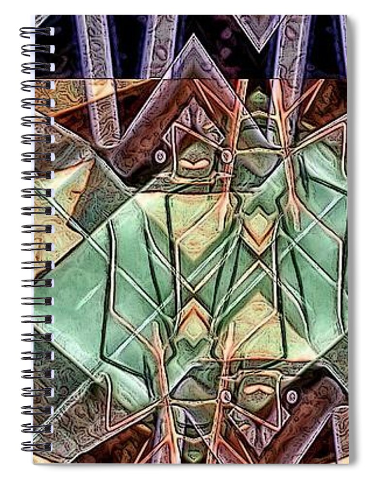 Abstract Spiral Notebook featuring the digital art Phasmids by Ronald Bissett