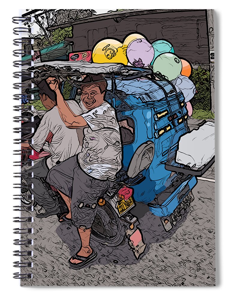 Philippines Spiral Notebook featuring the painting Philippines 2762 Party Supplies by Rolf Bertram