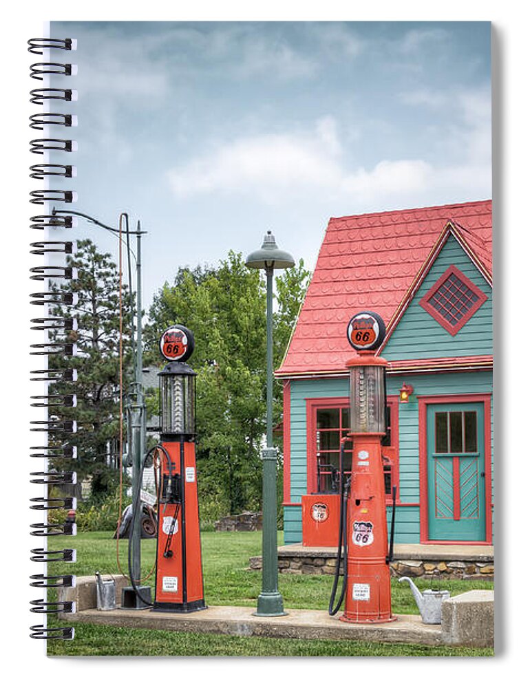 Phillips Spiral Notebook featuring the photograph Phillips 66 Gas Station by James Barber