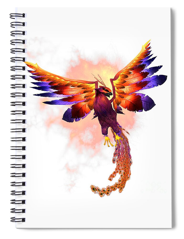 Phoenix Spiral Notebook featuring the painting Phoenix Rising by Corey Ford