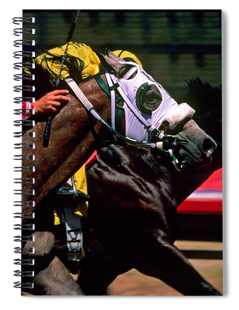 Horse Spiral Notebook featuring the photograph Photo Finish by Kathy McClure