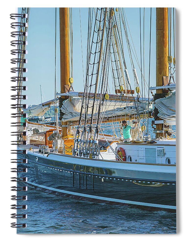 12meter Spiral Notebook featuring the photograph Sailing schooner #1 by JBK Photo Art