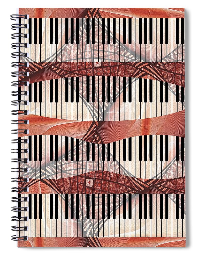 Piano Spiral Notebook featuring the digital art Piano - Keyboard - Musical Instruments by Anastasiya Malakhova