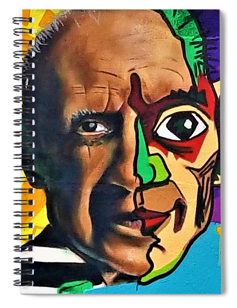Murals Spiral Notebook featuring the photograph PICASSO MURAL in COLOR by Rob Hans