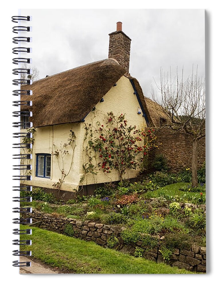 England Spiral Notebook featuring the photograph Picturesque Dunster cottage by Shirley Mitchell
