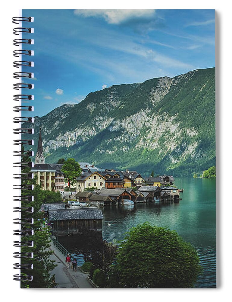 Architecture Spiral Notebook featuring the photograph Picturesque Hallstatt Village by Andy Konieczny