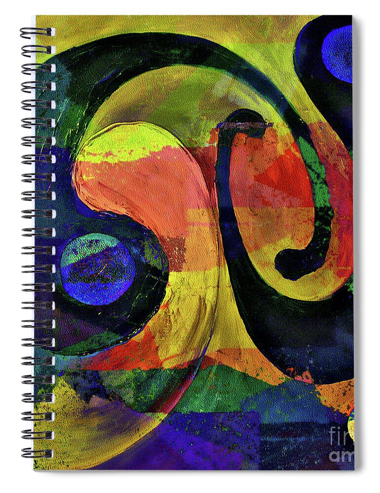 Abstract Spiral Notebook featuring the painting Piece by piece by Jolanta Anna Karolska