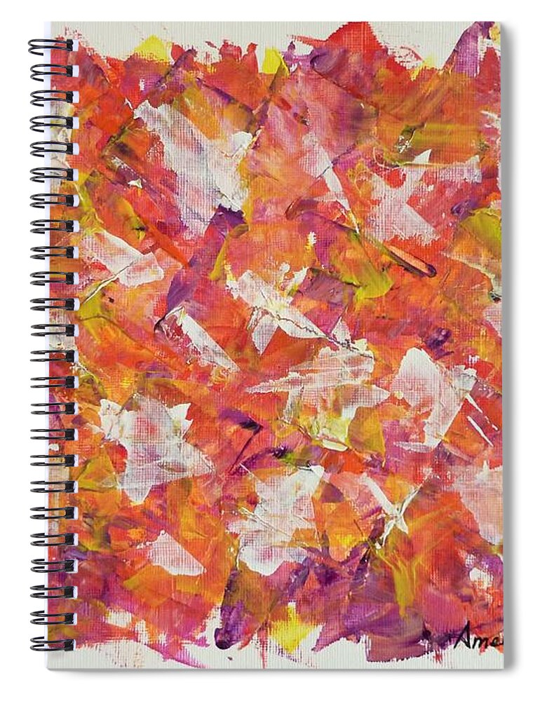 Peaceful Spiral Notebook featuring the painting PieceFall by Amelie Simmons