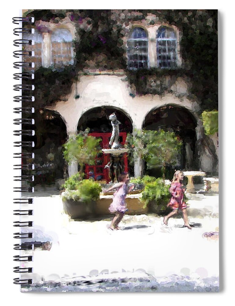 Landscape Spiral Notebook featuring the painting Pied Piper Two by Thomas Tribby