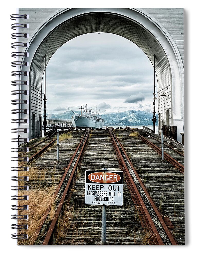 Architecture Spiral Notebook featuring the photograph Pier 43 Ferry Arch San Francisco California by Mary Lee Dereske