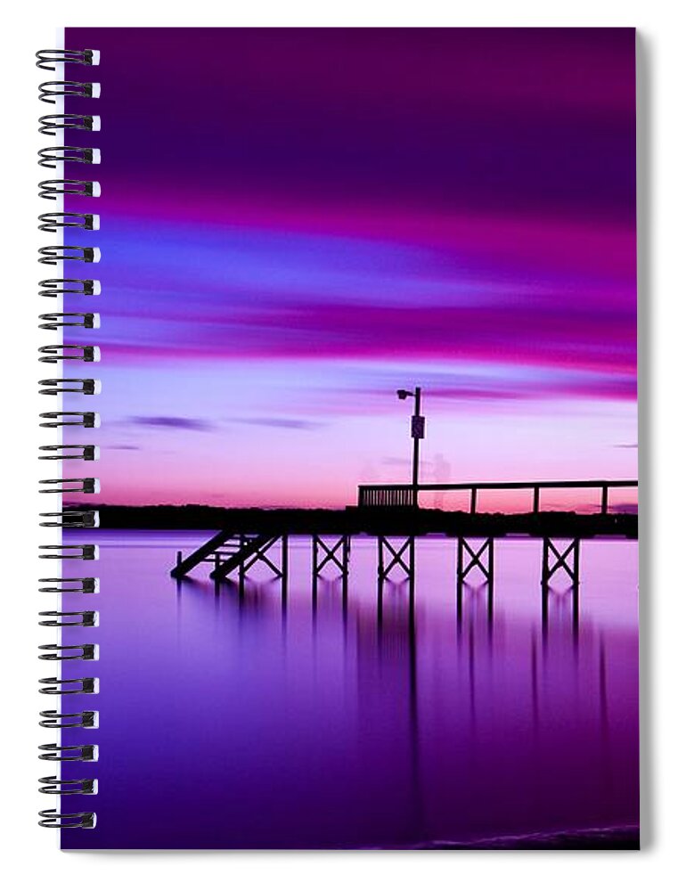 Pier Spiral Notebook featuring the digital art Pier by Maye Loeser