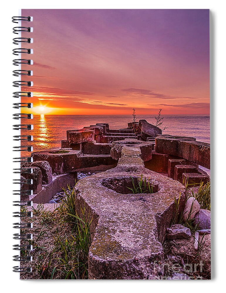 Abandoned Spiral Notebook featuring the photograph Pier Sparkle by Andrew Slater