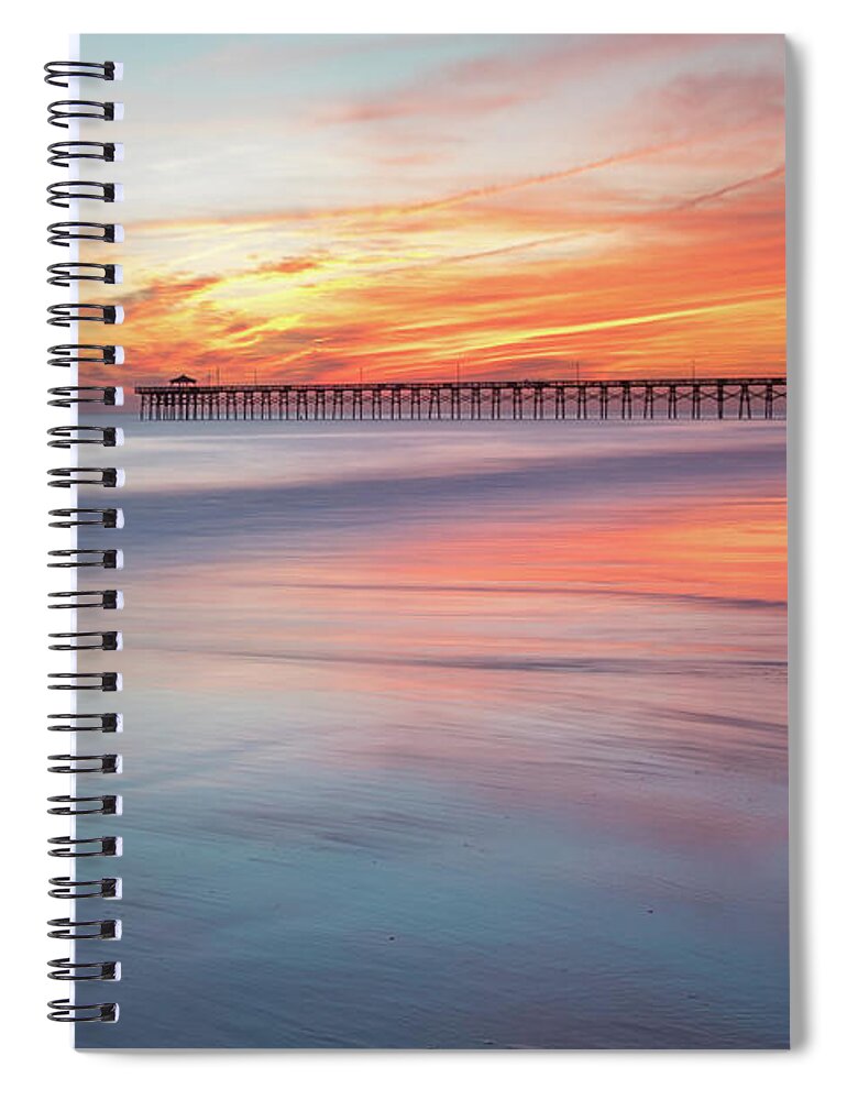 Oak Island Spiral Notebook featuring the photograph Pier Sunset by Nick Noble