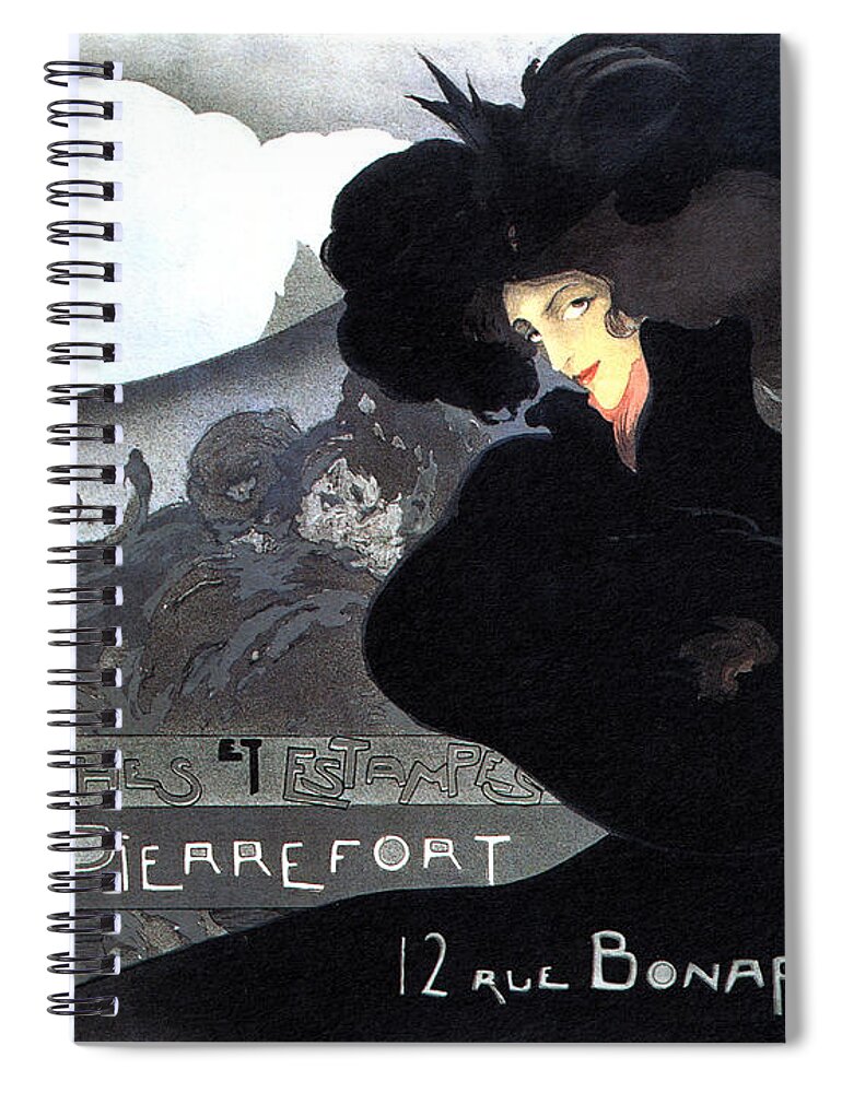 Pierrefort Spiral Notebook featuring the mixed media Pierrefort bonaparte - Affiches Et Estampes - Vintage print Advertising Poster by Studio Grafiikka