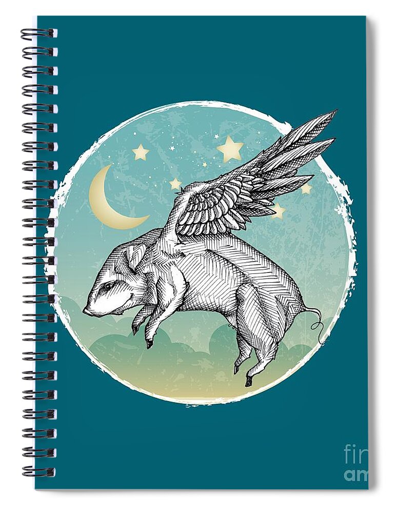 Alice In Wonderland Spiral Notebook featuring the photograph Pigs Fly - 2 by Mary Machare