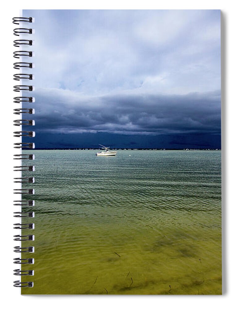 Pike's Spiral Notebook featuring the photograph Pike's Beach Storm Approaching by Robert Seifert