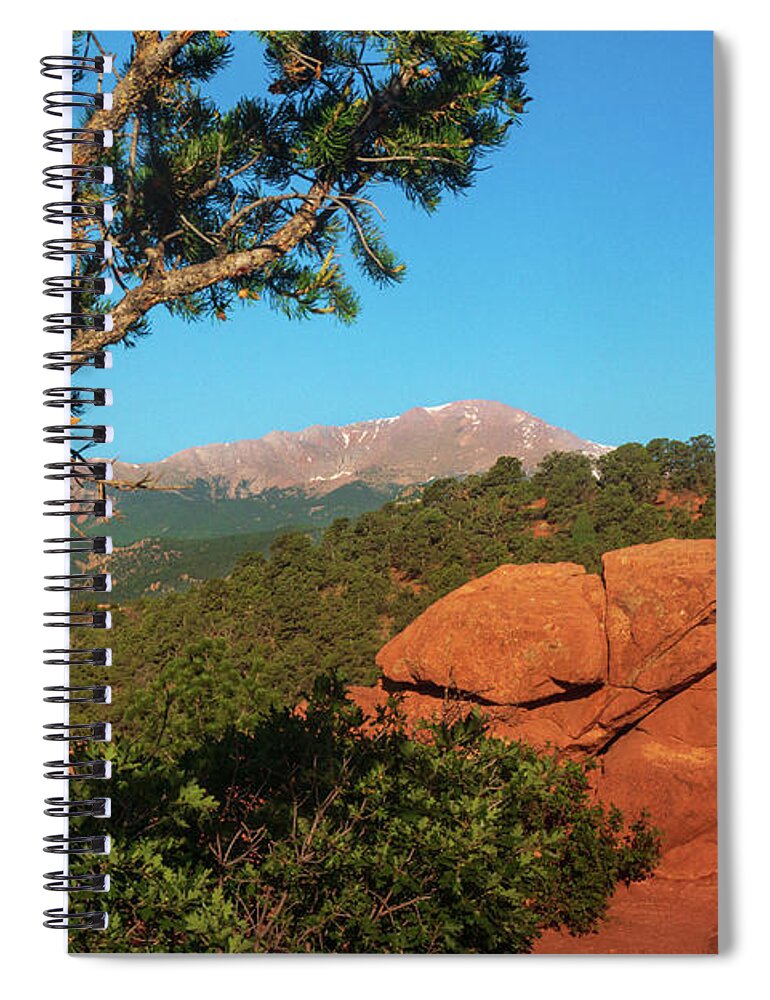 America Spiral Notebook featuring the photograph Pikes Peak by John De Bord