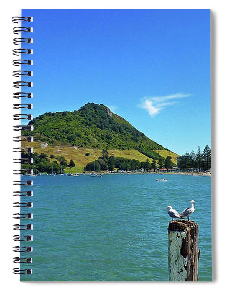 Pilot Bay Spiral Notebook featuring the photograph Pilot Bay Beach 2 - Mount Maunganui Tauranga New Zealand by Selena Boron