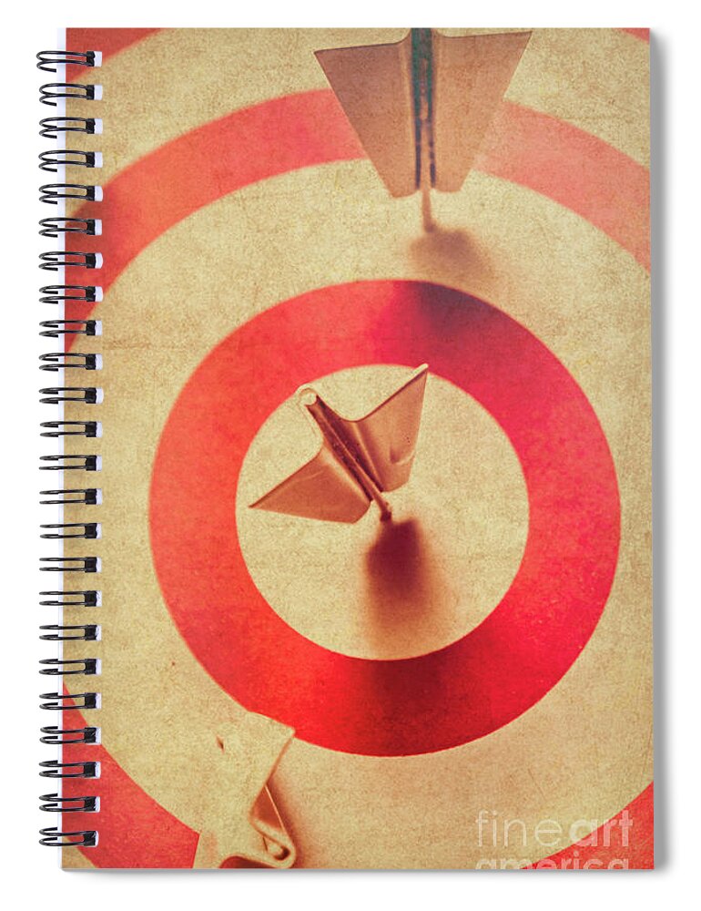 Competition Spiral Notebook featuring the photograph Pin plane darts hitting goals by Jorgo Photography