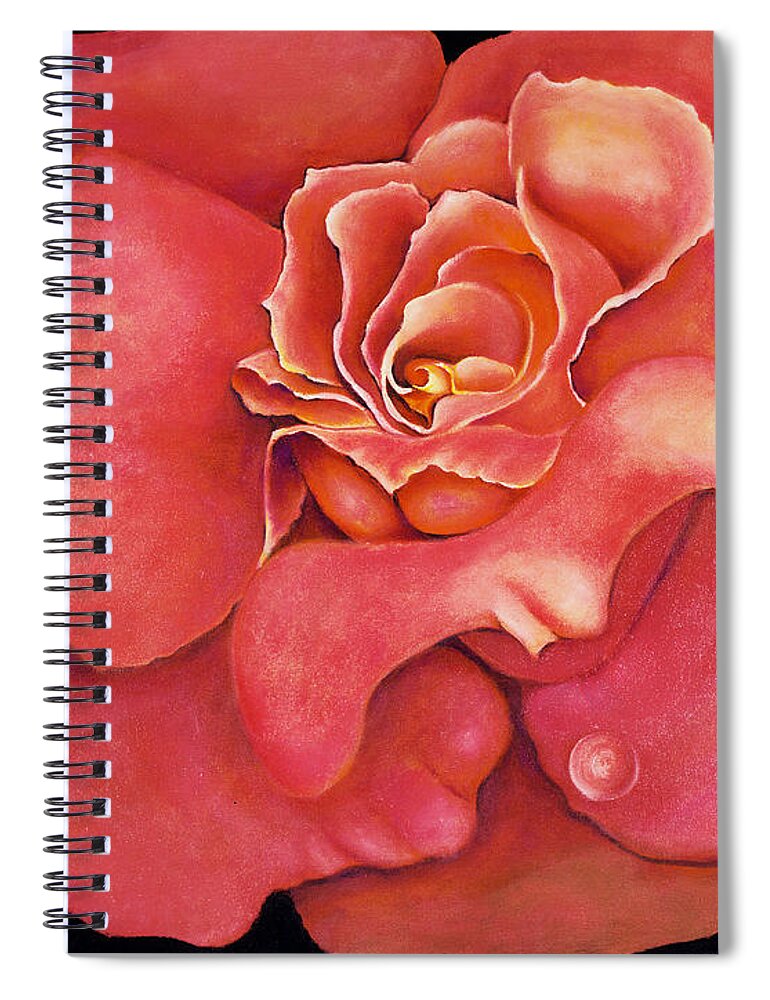 Rose.bloom Spiral Notebook featuring the painting Pink Blush by Jordana Sands