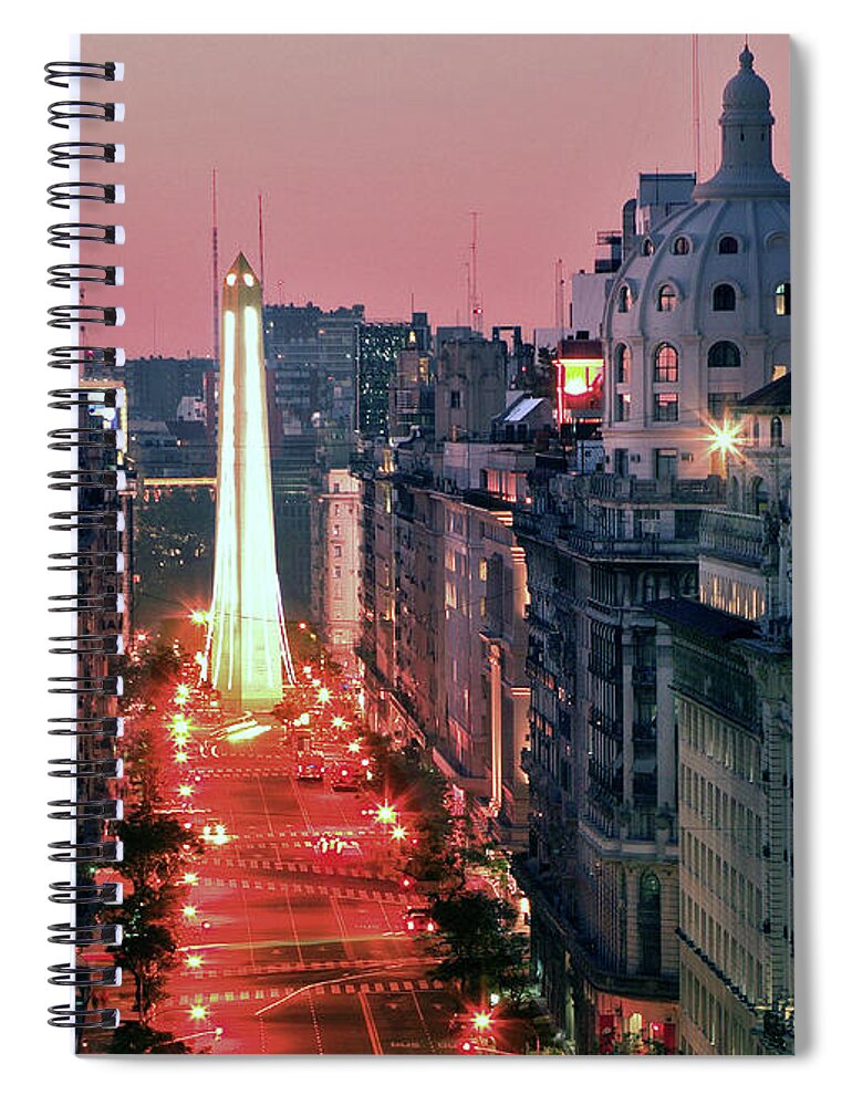 Pink Spiral Notebook featuring the photograph Pink Buenos Aires by Bernardo Galmarini