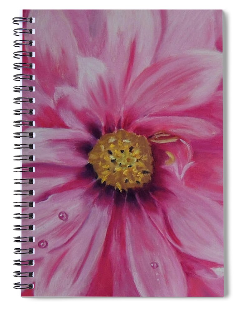 Garden Spiral Notebook featuring the pastel Pink Dahlia I by Carol Corliss