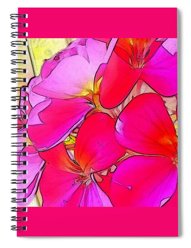 Flowers Spiral Notebook featuring the digital art Pink flower by Kumiko Izumi