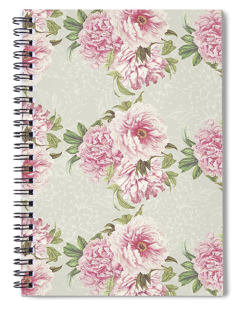 Peony Spiral Notebook featuring the photograph Pink Peony Pattern by Sylvia Cook