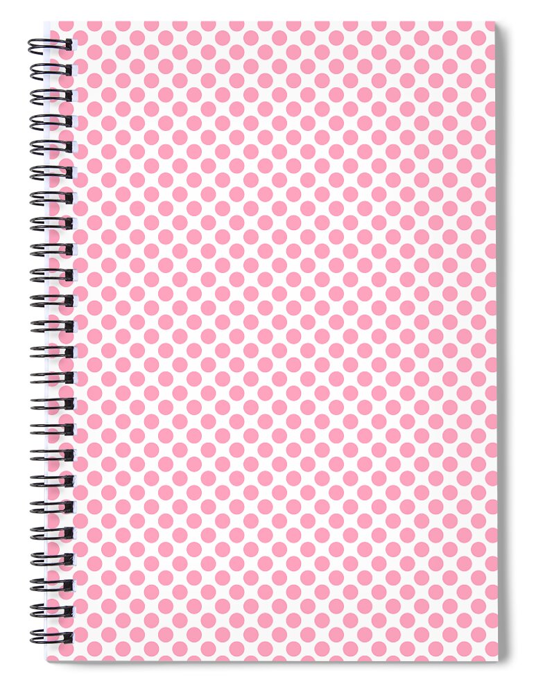 Pink Polka Dots Spiral Notebook featuring the digital art Pink Polka Dots by Leah McPhail