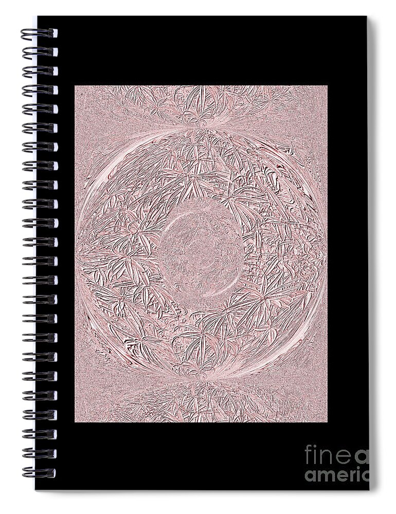 Black. Pink Spiral Notebook featuring the digital art Pink Ring. Special by Oksana Semenchenko