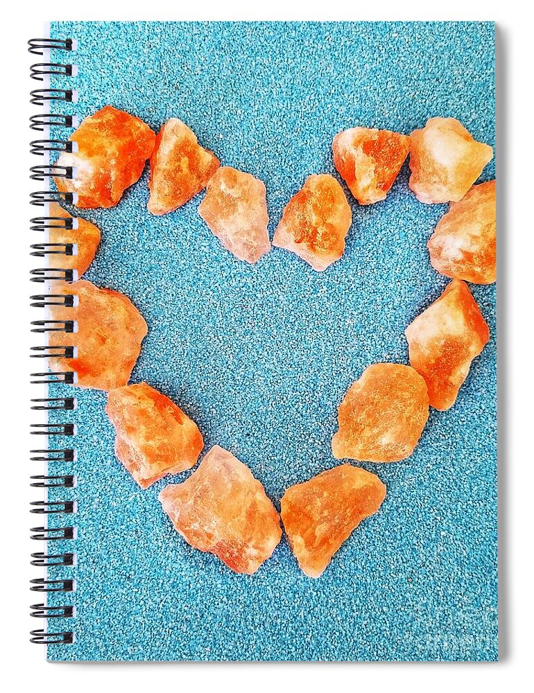 Love Spiral Notebook featuring the photograph Pink Rocks Heart by Rachel Hannah