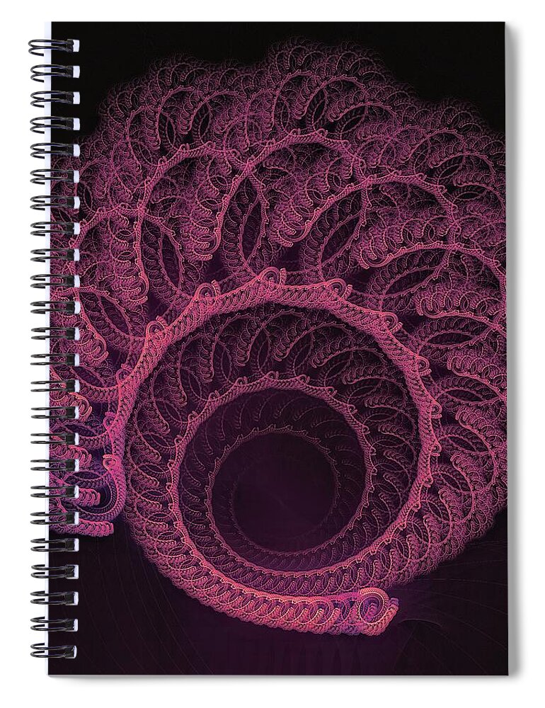 Coil Spiral Notebook featuring the digital art Pink Spiralation by Doug Morgan