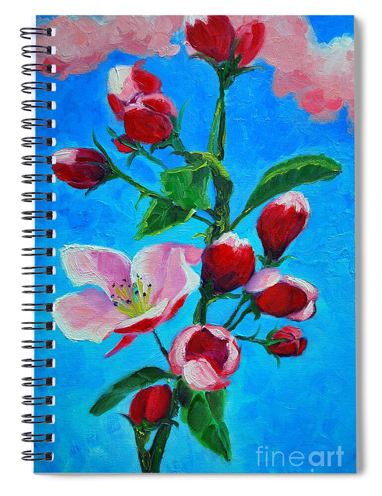  Spiral Notebook featuring the painting Pink Spring by Ana Maria Edulescu