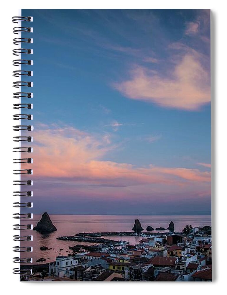 Sunrise Spiral Notebook featuring the photograph Pink Water by Larkin's Balcony Photography