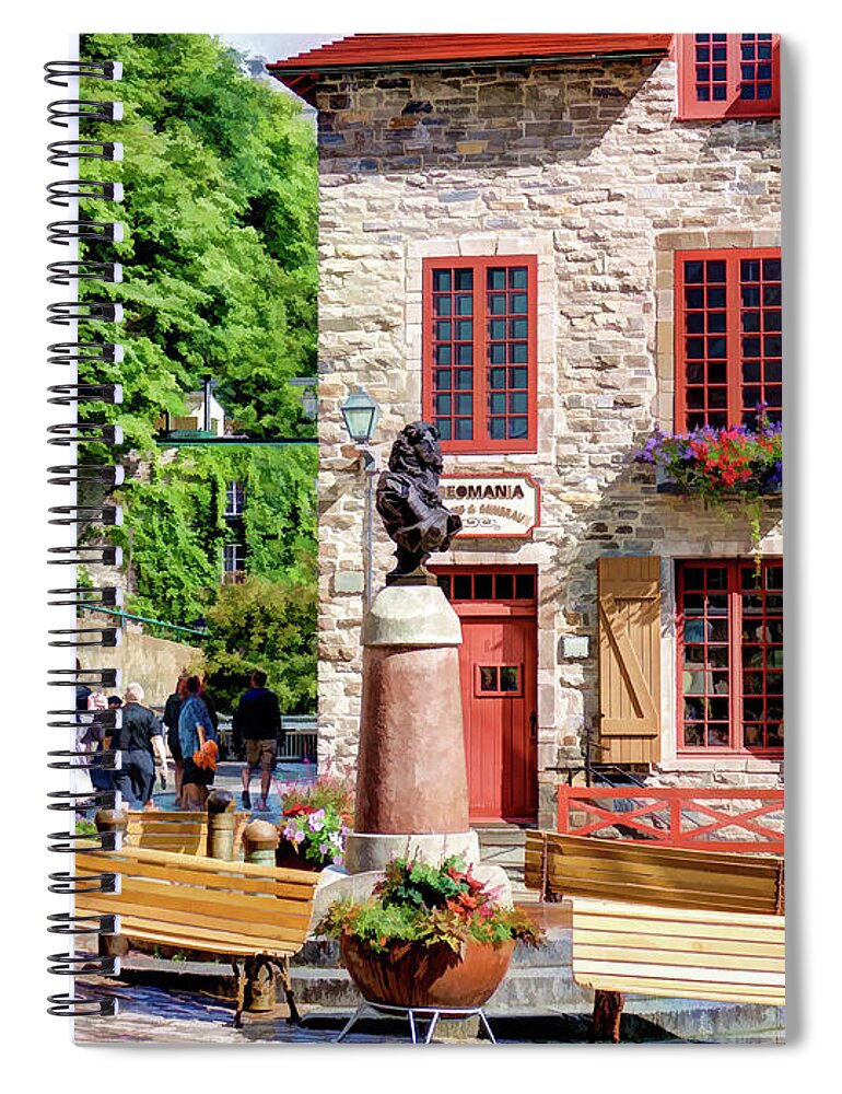 Quebec City Spiral Notebook featuring the photograph Place-Royale by David Thompsen